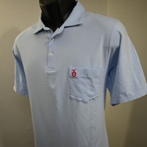 B Draddy USA Golf Polo Blue Pima Stretch Short Sleeve Mens Size Medium